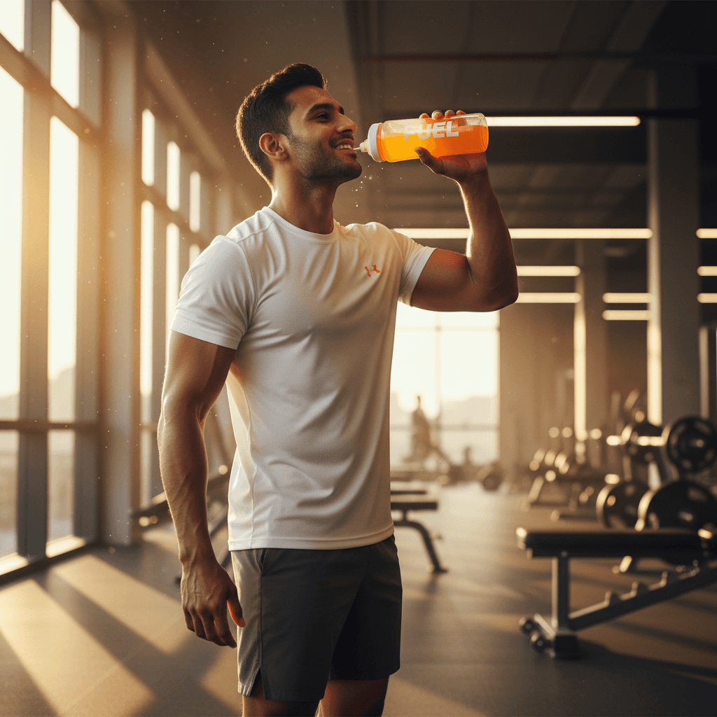 Athlete drinking Shash & Co nutrition drink