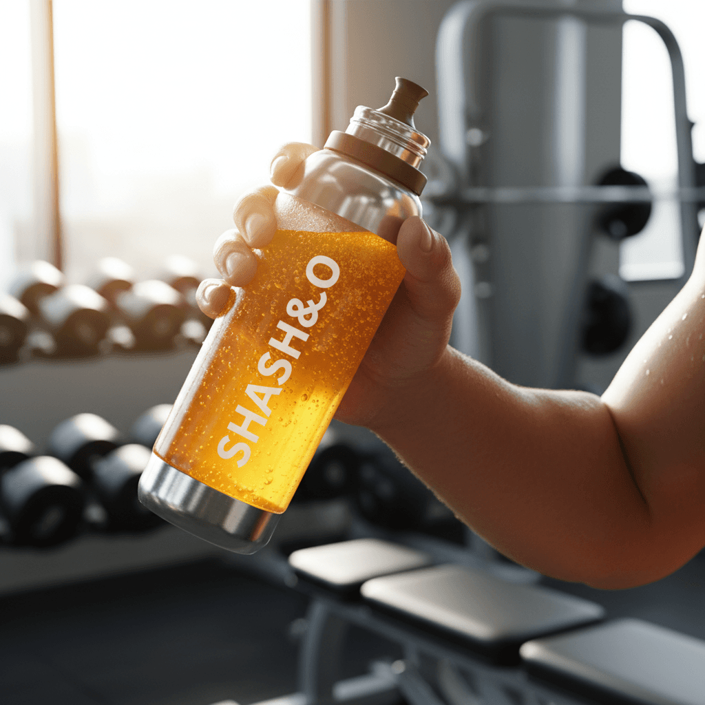 Athlete drinking Shash&co supplement after workout