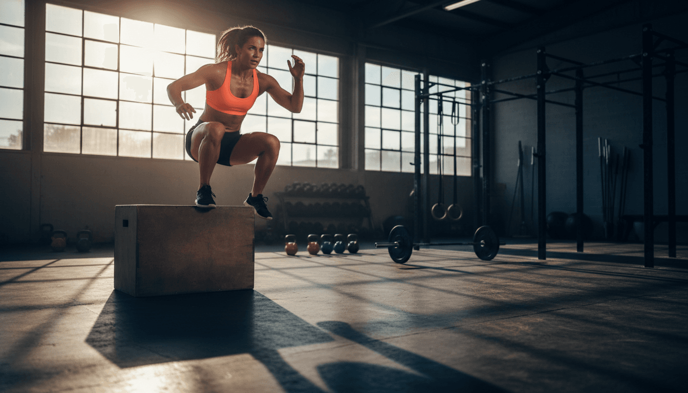 Athlete in peak performance during intense training session